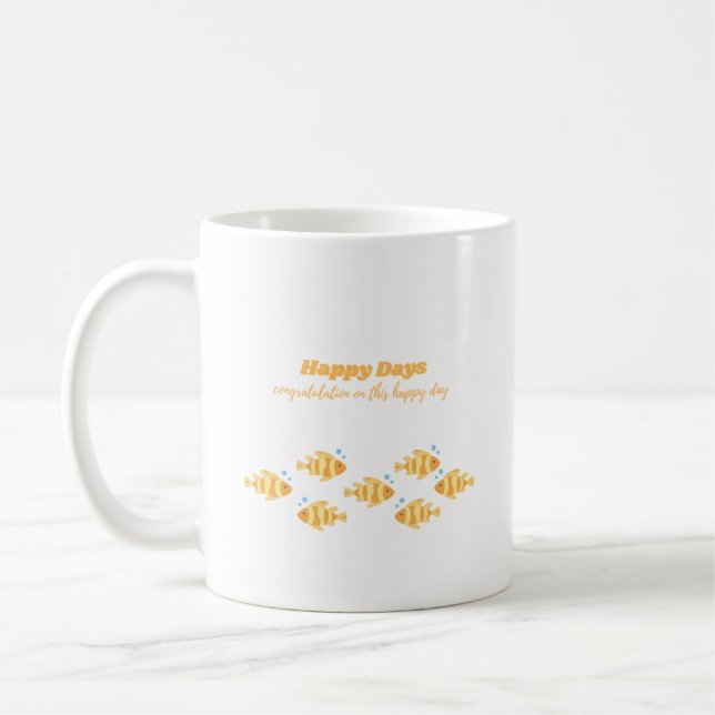 Kaffee-Cup mit "Happy Day"-Briefe Kaffeetasse (Links)