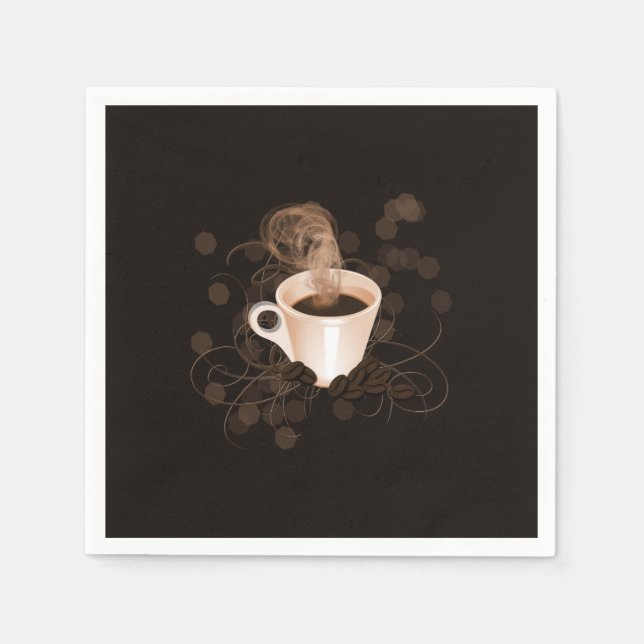 Kaffee-Cup mit Schweinen und Bohnen Serviette (Vorderseite)