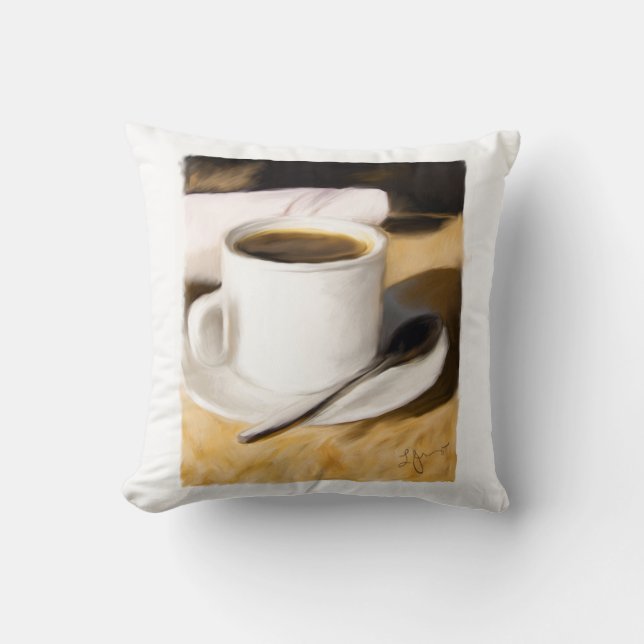 Kaffee Cup Original Art Design Kissen (Vorderseite)