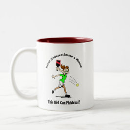Kaffee-Cup: Pickleball Unterschätze niemals eine F Zweifarbige Tasse