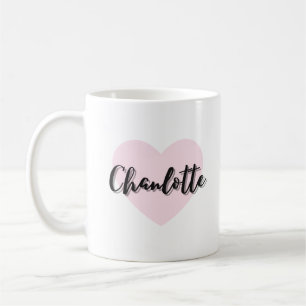 Kaffee Cup Pink Herz Muster Niedlich "Chanlotte" Kaffeetasse