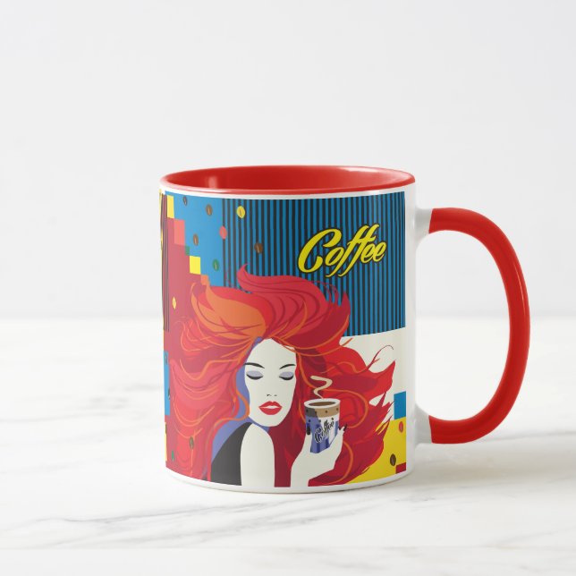 Kaffee Cup Schöne Mode POP-ART Trendy Tasse (Rechts)