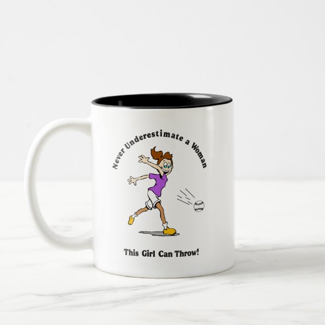 Kaffee-Cup: Softball Zweifarbige Tasse (Links)