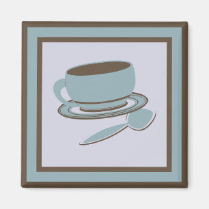 Kaffee-Cup & Spoon Magnet