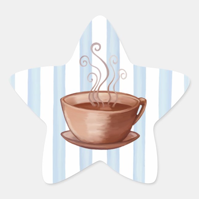 Kaffee-Cup-Star-Aufkleber Stern-Aufkleber (Vorderseite)