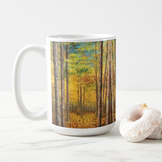 Kaffee-Cup-Tasse - Birkenbäume der Acadia-Wälder # Kaffeetasse (Mit Donut)