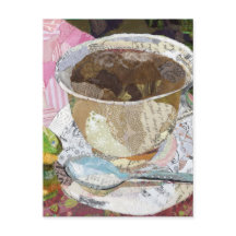 Kaffee Cup Torn Paper Malerei Collage Kunst