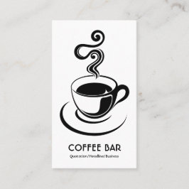 Kaffee Cup Vertikal - Schwarz auf Weiß Visitenkarte
