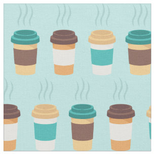 Kaffee Cups Barista Niedliches Café Food Getränke Stoff