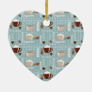 Kaffee Cups Blaue vertikale Linien Koffein Körner Keramik Ornament