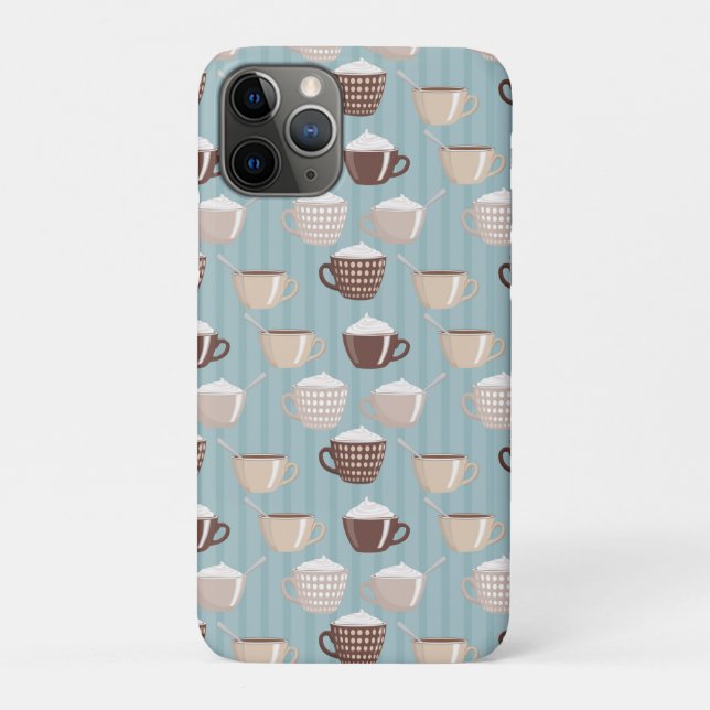 Kaffee Cups Creme Blue Vertical Lines Koffein Case-Mate iPhone Hülle (Rückseite)