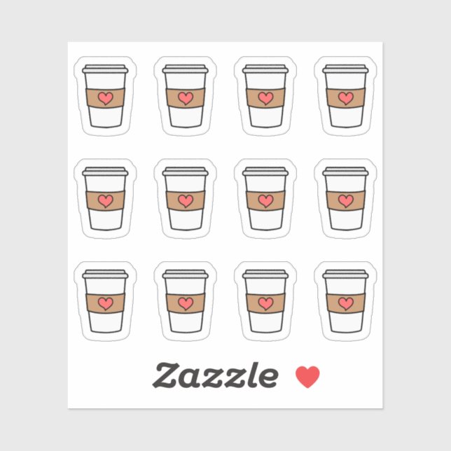 Kaffee Cups Kaffeepause Erinnerung Bujo Planner Aufkleber (Blatt)