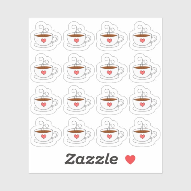 Kaffee Cups Mini Doodle Bujo Kalender Planer Aufkleber (Blatt)