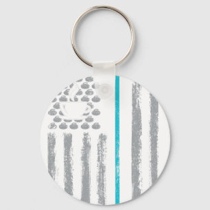 Kaffee-Curling - Vintage-USA-Amerikanische Flagge  Schlüsselanhänger