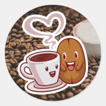 Kaffee Danke Aufkleber Braune Bohnen Stil