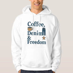 Kaffee, Denim & Freedom - Alltägliche amerikanisch Hoodie