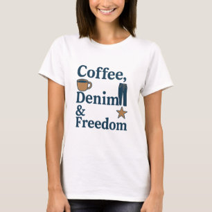 Kaffee, Denim & Freedom - Alltägliche amerikanisch T-Shirt
