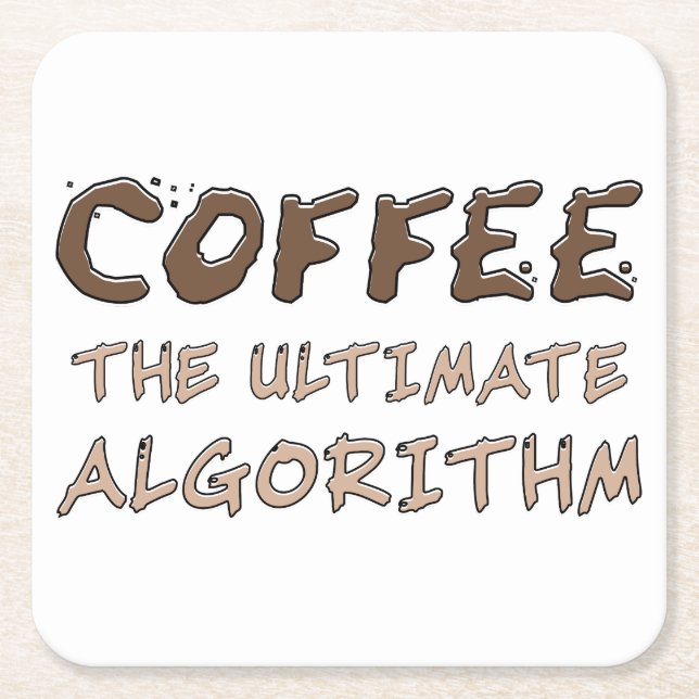 Kaffee Der ultimative Algorithmus Lustiger Program Rechteckiger Pappuntersetzer (Vorderseite)