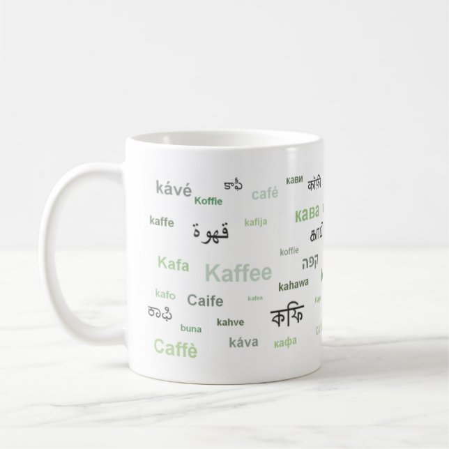 Kaffee der WeltTasse (im Grün) Tasse (Links)