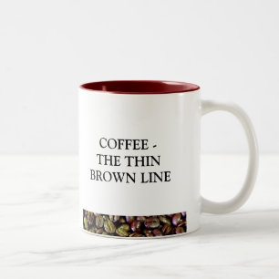 KAFFEE DIE DÜNNE BROWN-LINIE ZWEIFARBIGE TASSE