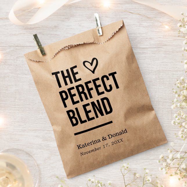 Kaffee Die perfekte Mischung Gastgeschenk Hochzeit Geschenktütchen (Ausgeschnitten)