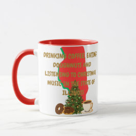Kaffee, Donuts und Weihnachtsmusik in Illinois Tasse