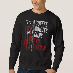 Kaffee Donuts Waffen Freiheit Gun Ar15 USA auf der Sweatshirt