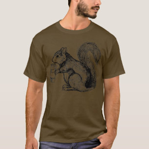 Kaffee Drink Eichhörnchen Funny Sketch T-Shirt