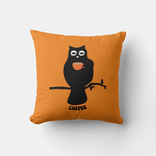 Kaffee Droopy Mit Augen Schüssel Kissen (Vorderseite)