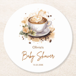 Kaffee Ein Baby Braut Baby Shower Runder Pappuntersetzer