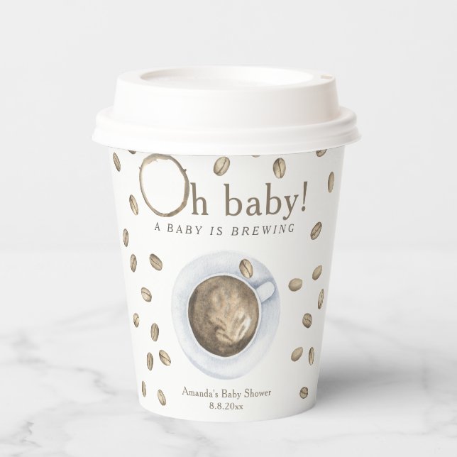 Kaffee Ein Baby braut Babydusche Pappbecher (Vorderseite)