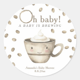 Kaffee Ein Baby braut Babydusche Runder Aufkleber