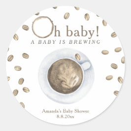 Kaffee Ein Baby braut Babydusche Runder Aufkleber