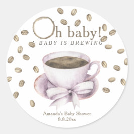 Kaffee Ein Baby braut Girl Baby Dusche Runder Aufkleber