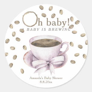 Kaffee Ein Baby braut Girl Baby Dusche Runder Aufkleber