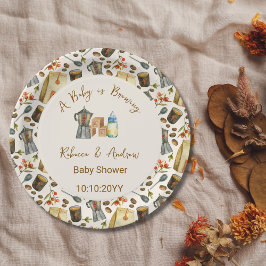 Kaffee Ein Baby wird Babydusche brauen Pappteller