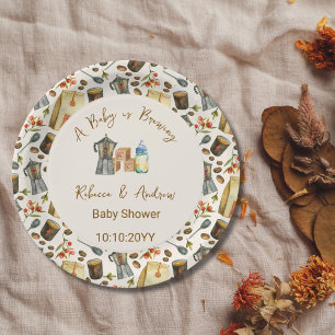 Kaffee Ein Baby wird Babydusche brauen Pappteller