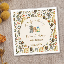 Kaffee Ein Baby wird Babydusche brauen Serviette