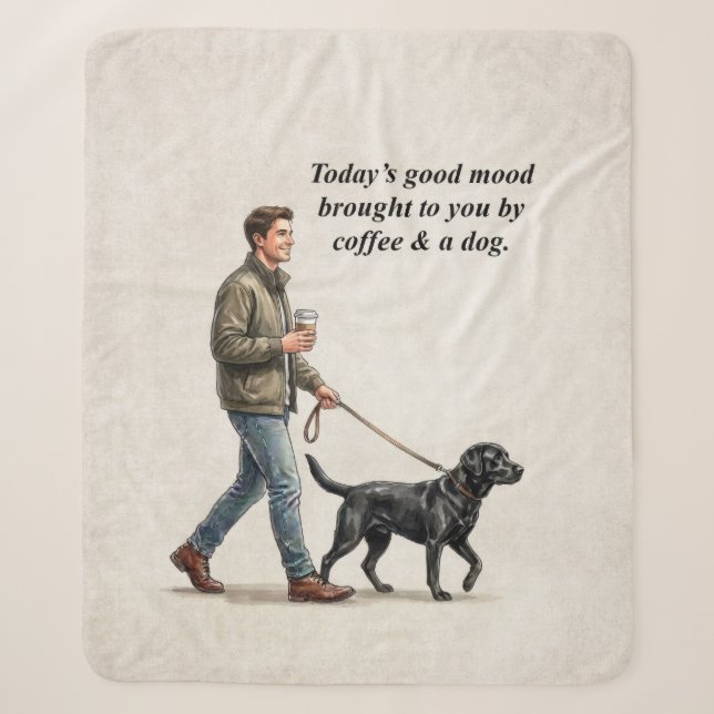 Kaffee & ein gemütlicher Tag mit Black Lab Sherpadecke (Vorderseite)