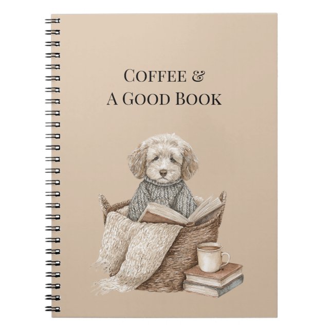 Kaffee & Ein Gutes Buch Hundekorb (Vorderseite)