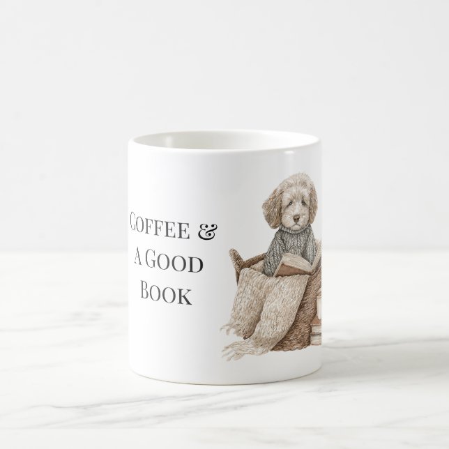 Kaffee & Ein Gutes Buch Hundekorb Kaffeetasse (Mittel)