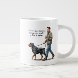 Kaffee & ein Rottweiler beginnen den Tag richtig Jumbo-Tasse