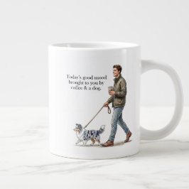 Kaffee & ein Sheltie beginnen den Tag richtig Jumbo-Tasse