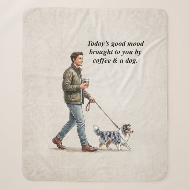 Kaffee & ein Sheltie Kuscheltag Sherpadecke (Vorderseite)
