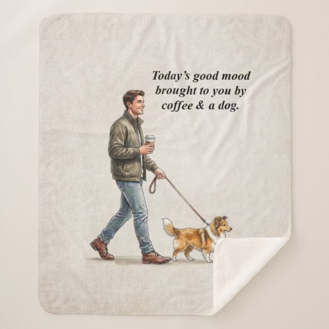 Kaffee & ein Sheltie Kuscheltag Sherpadecke (Vorderseite)