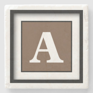 Kaffee Einfach Monochrom Steinuntersetzer