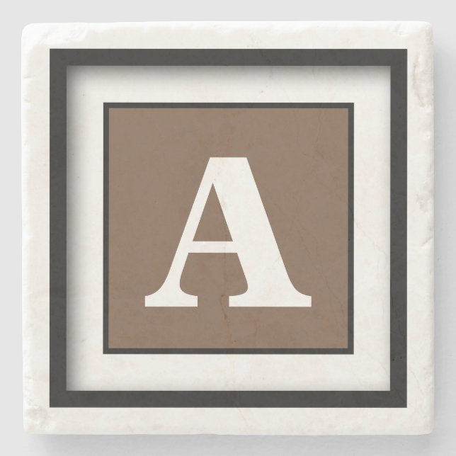 Kaffee Einfach Monochrom Steinuntersetzer (Vorderseite)