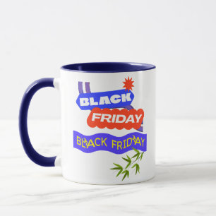 "Kaffee & Einkaufswagen – Black Friday-Stress" Tasse