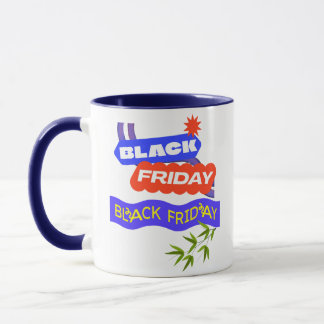 "Kaffee & Einkaufswagen – Black Friday-Stress" Tasse