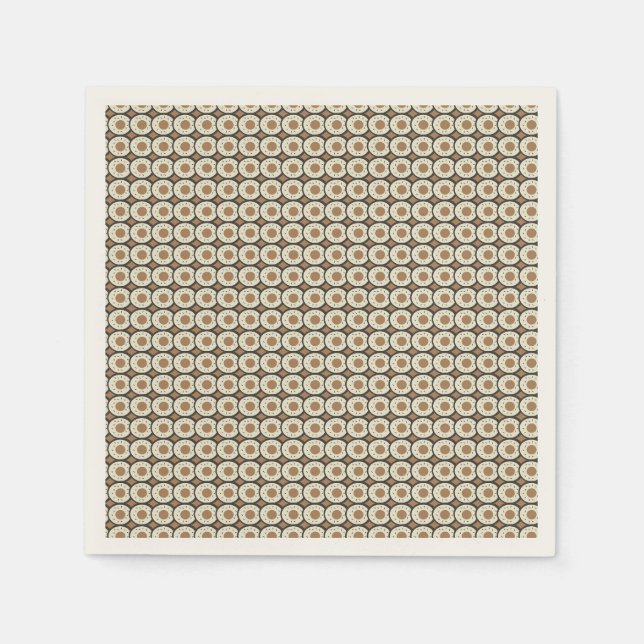 Kaffee-Eis-Donuts Brauner Papier-Teller Serviette (Vorderseite)